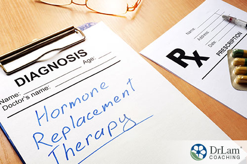 an illustration of hormone therapy as diagnosed and written by a doctor towards patient