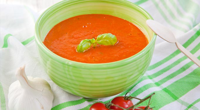 Blended tomato soup is a great choice for those with adrenal fatigue/