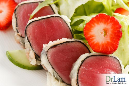 Through bioaccumulation, mercury in tuna and other fish can build to unsafe levels