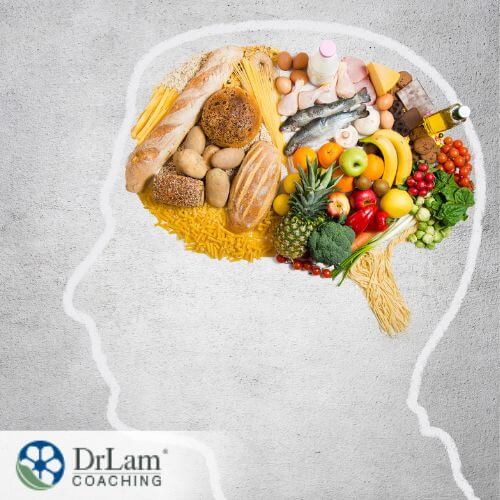 An image of food in a brain-shaped pile