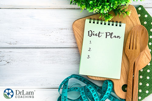 word diet plan written in notepad along preparation to diet