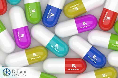 An image of vitamin B supplement capsules