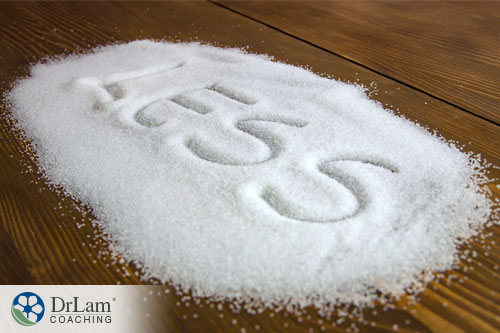 Image of a pile of sugar with the word less written in it