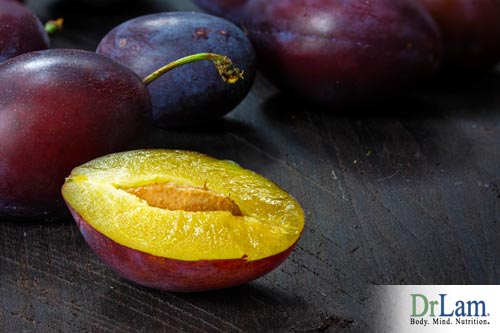 Food for beautiful skin include plums