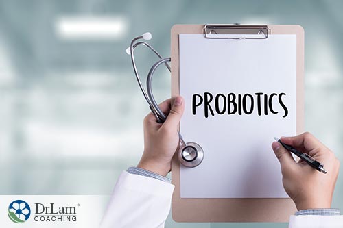 image of a doctor holding the word probiotics