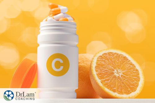 An image of a bottle of Vitamin C supplement