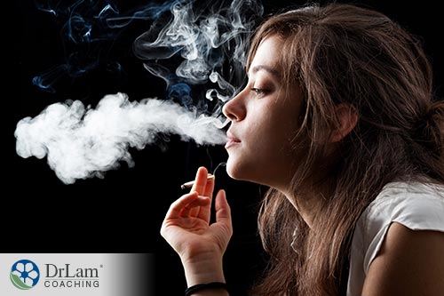 An image of a woman smoking