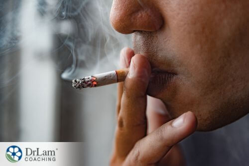 An image of a man smoking