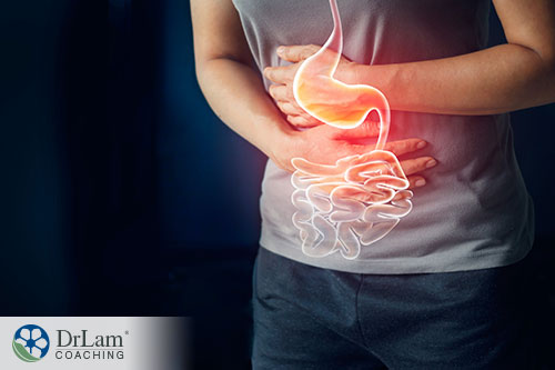 person suffering a pain from digestive track infection or diarrhea