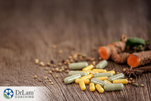 image of a capsule generated from herbs that serves as supplement