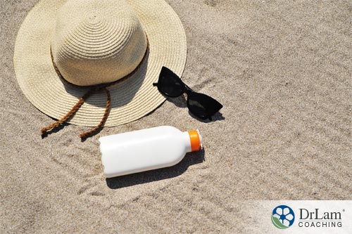 At the beach with sunscreen and sunscreen risk