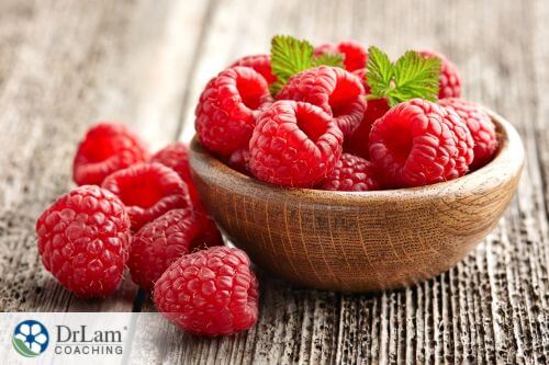 An image of raspberries in a bowl