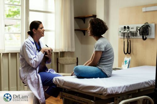 A fatigue patient talking to a doctor