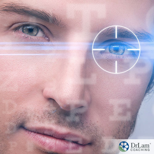An image of a man with a target on his eye