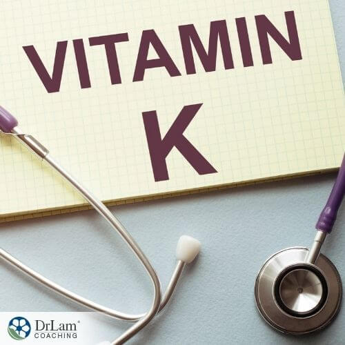 An image of a pad with the words vitamin k written on it and a stethoscope on the side