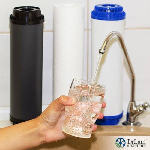 An image of water filters and a glass of water