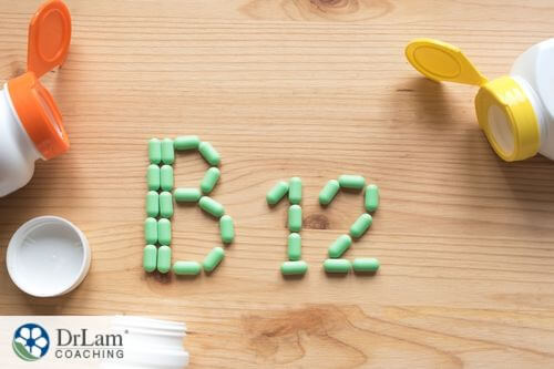 An image of capsules shaping B12 on a table