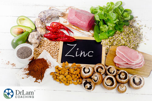 An image displaying an array of zinc-rich foods